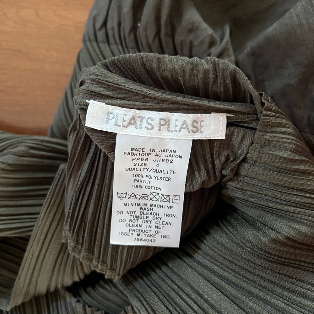 Issey Miyake Pleats Please Olive Midi Dress size JP 4 - Picture 6 of 6